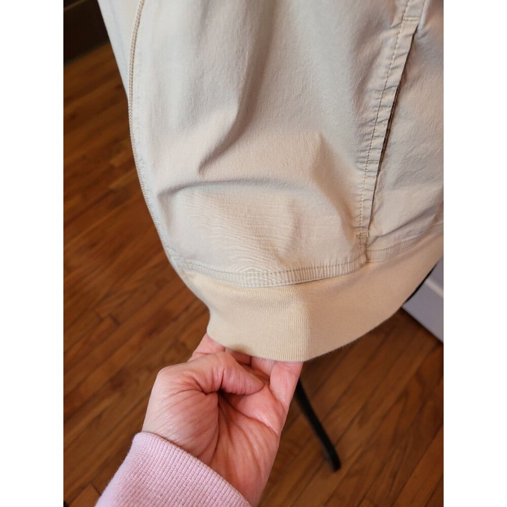 New York & Company Khaki Hooded Zip Up Vest L Y2K Streetwear Sporty Preppy Retro - Picture 5 of 9